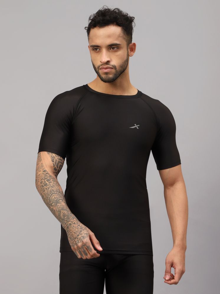     			Vector X Black Polyester Slim Fit Men's Compression T-Shirt ( Pack of 1 )