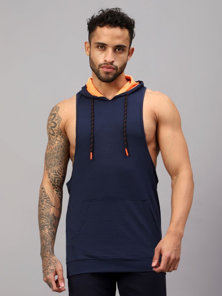     			Vector X Navy Polyester Slim Fit Men's Tanks ( Pack of 1 )