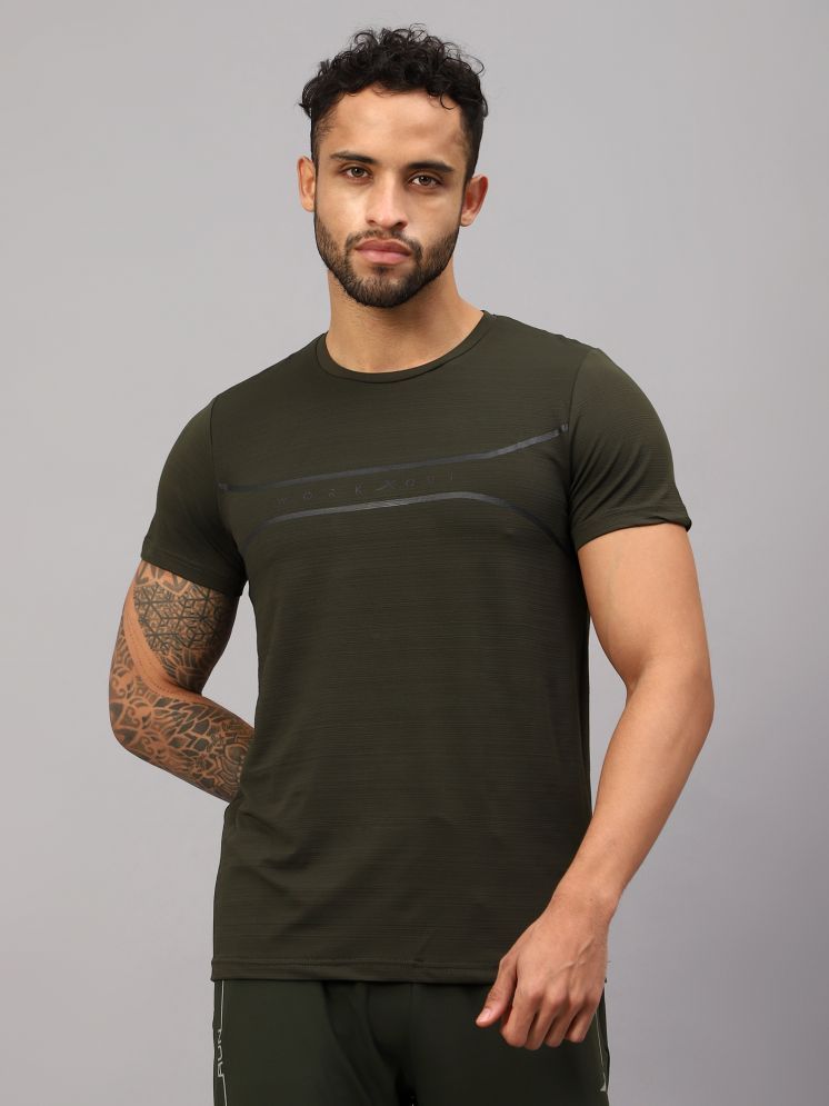     			Vector X Olive Polyester Regular Fit Men's Sports T-Shirt ( Pack of 1 )