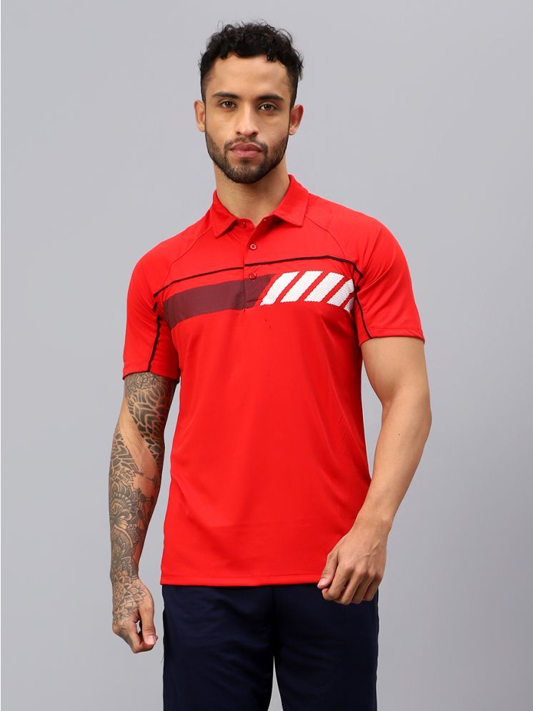     			Vector X Red Polyester Regular Fit Men's Sports Polo T-Shirt ( Pack of 1 )