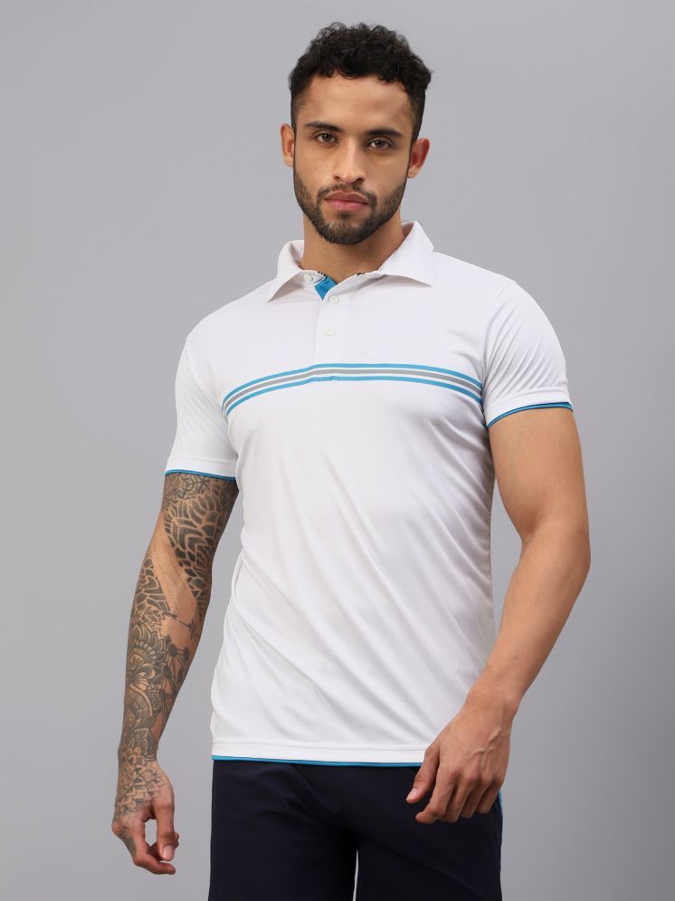     			Vector X White Polyester Regular Fit Men's Sports Polo T-Shirt ( Pack of 1 )