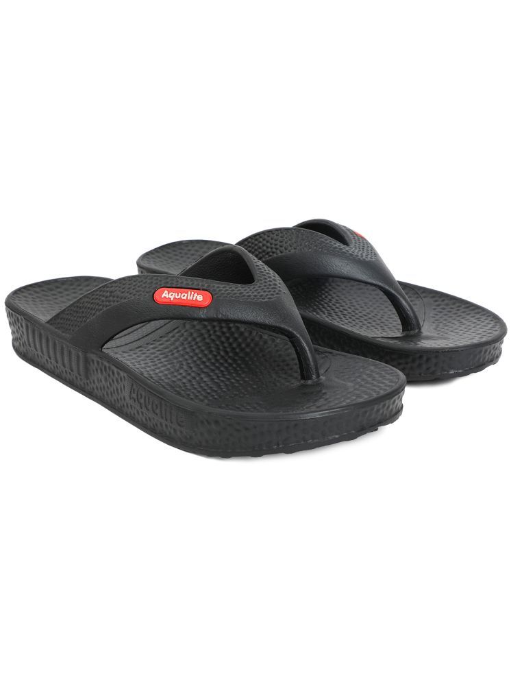     			Aqualite Black Men's Slide Flip Flop