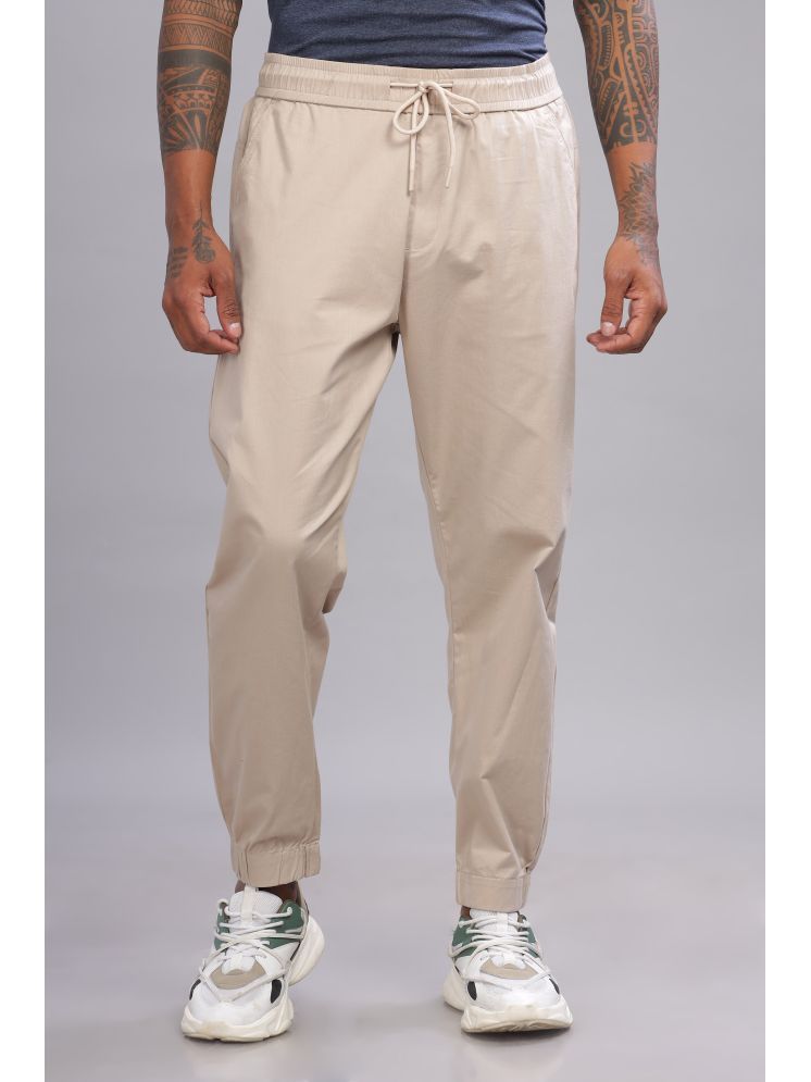     			COLOR HUNT Regular Flat Men's Joggers - Beige ( Pack of 1 )