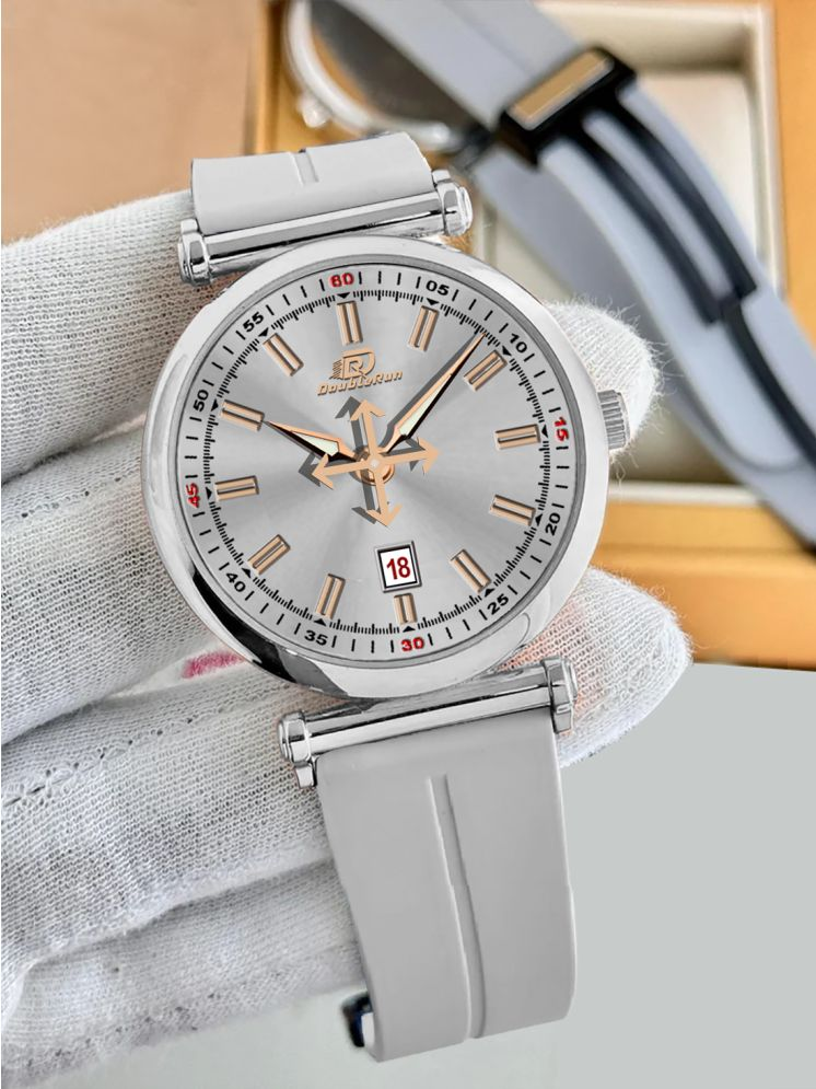     			DoubleRun Light Grey Silicon Analog Men's Watch