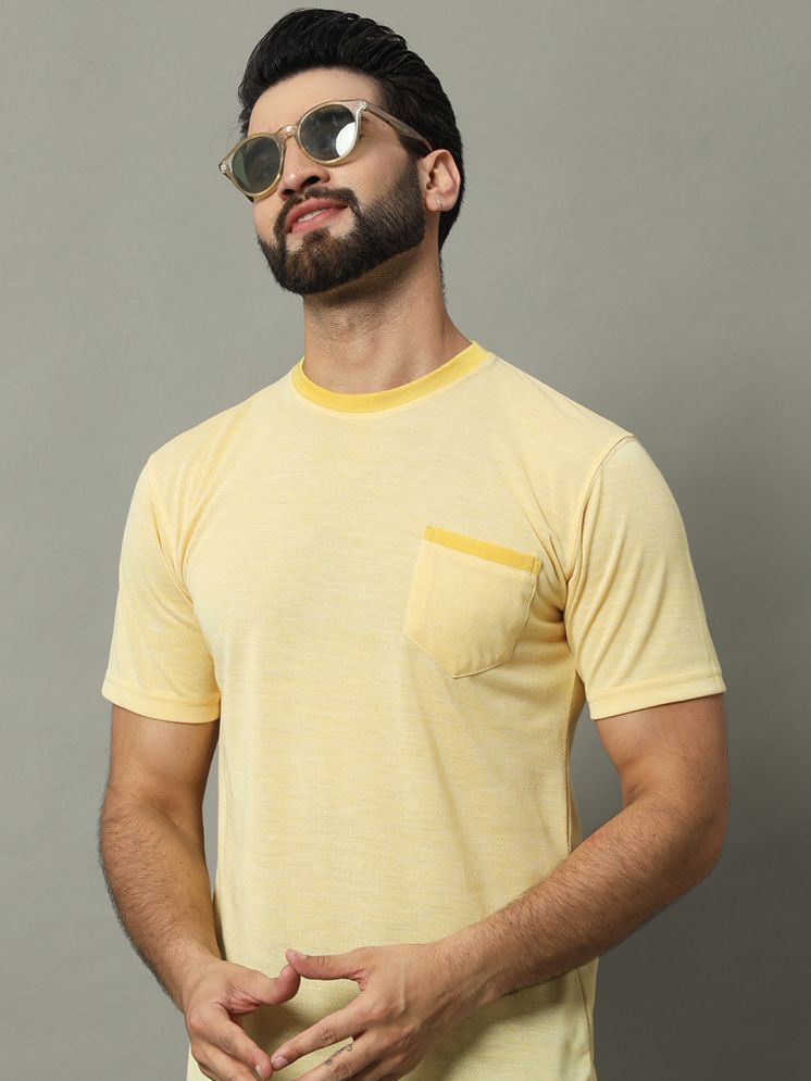     			GET GOLF Cotton Blend Regular Fit Solid Half Sleeves Men's Round T-Shirt - Yellow ( Pack of 1 )