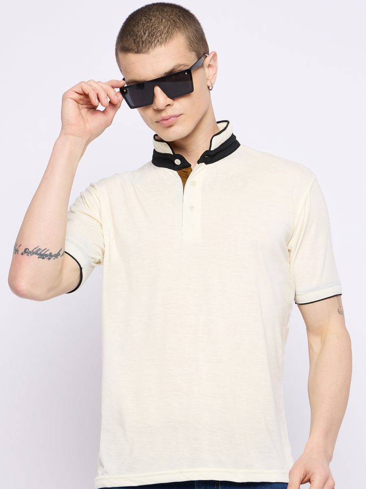     			GET GOLF Cotton Blend Regular Fit Solid Half Sleeves Men's Mandarin Collar T-Shirt - Beige ( Pack of 1 )