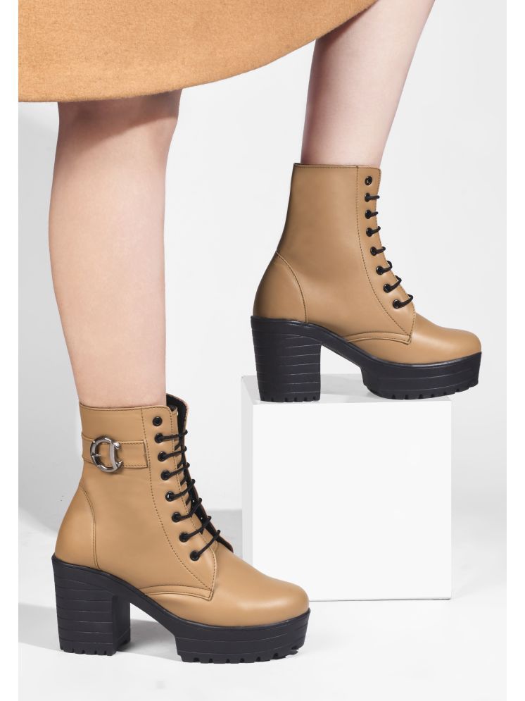     			JM Looks Tan Women's Ankle Length Boots