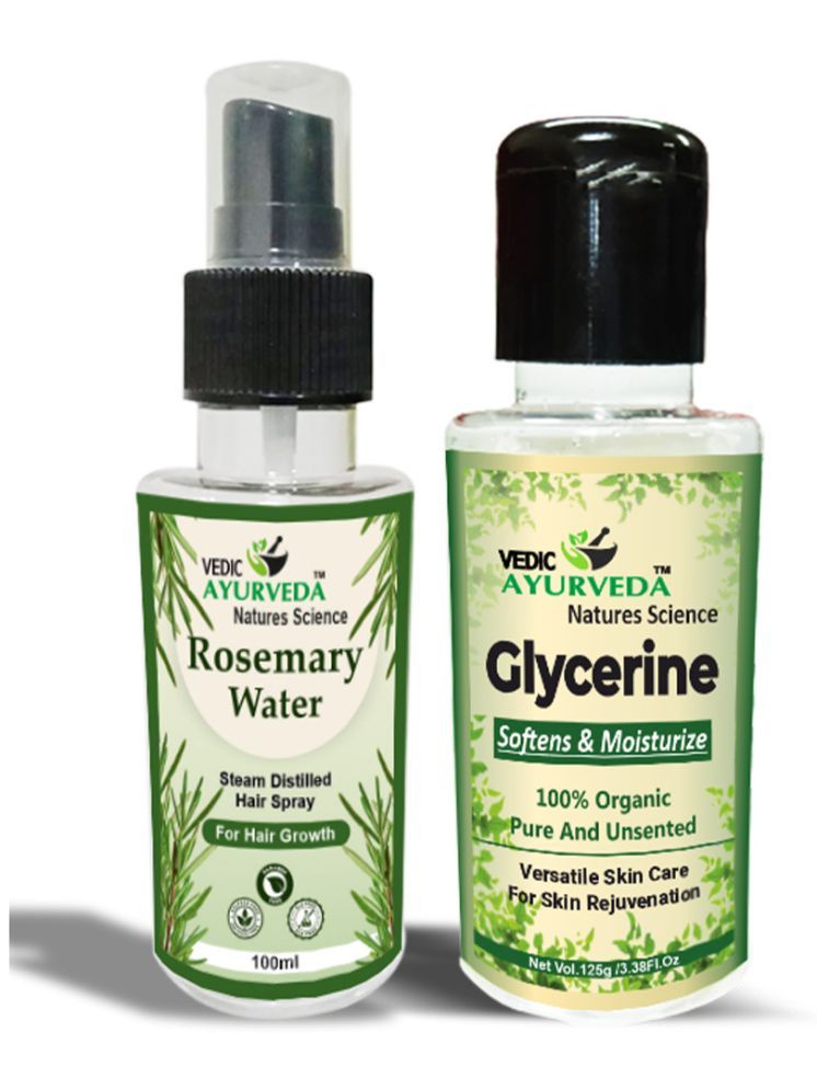     			Vedicayurveda Rosemary Water With Vegetable Glycerine Hair Growth, Hair Fall Control Suitable For All Hair Types Pack Of 2