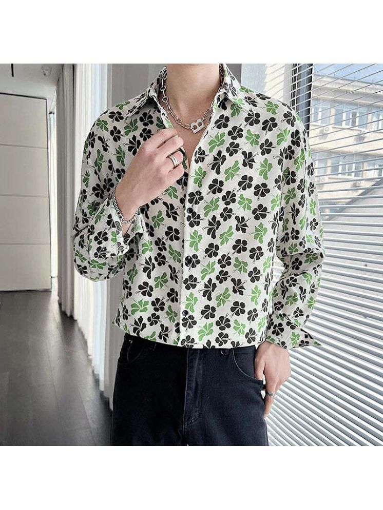     			colorwings Polyester Slim Fit Printed Full Sleeves Men's Casual Shirt - Mint Green ( Pack of 1 )