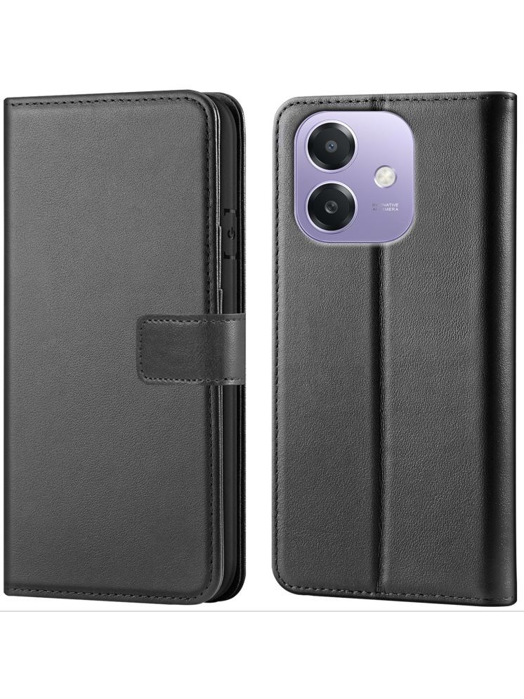     			forego Black Flip Cover Artificial Leather Compatible For OPPO A3X 5G ( Pack of 1 )