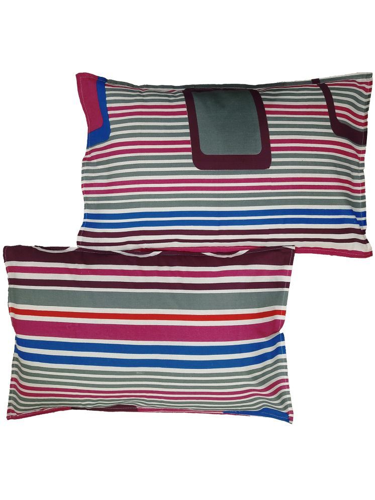     			gharsaaz - Pack of 2 Poly Cotton Abstract Printed Standard Size Pillow Cover ( 68.58 cm(27) x 43.18 cm(17) ) - Multi-Colour