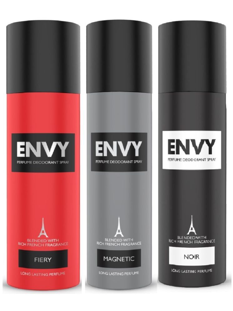     			Envy Fiery, Noir & Magnetic Deodorant Spray for Men 360 ml ( Pack of 3 )