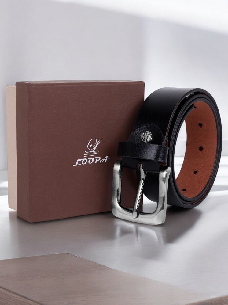     			Loopa - Black 100% Leather Men's Formal Belt ( Pack of 1 )