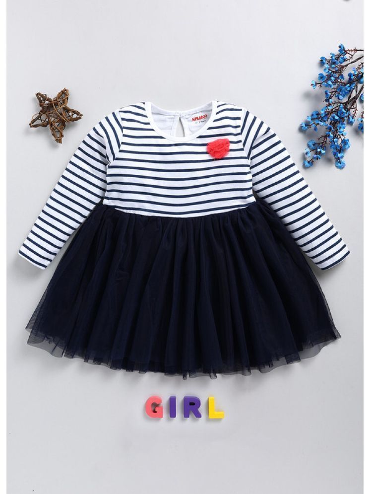     			MIMINO Navy Cotton Blend Baby Girl Frock ( Pack of 1 )