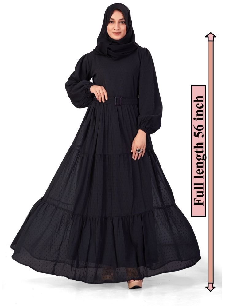     			SARINKU Black Georgette Stitched Burqas without Hijab - Single