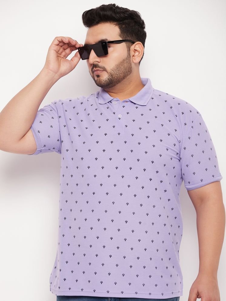     			GET GOLF Cotton Blend Regular Fit Self Design Half Sleeves Men's Polo T Shirt - Lavender ( Pack of 1 )