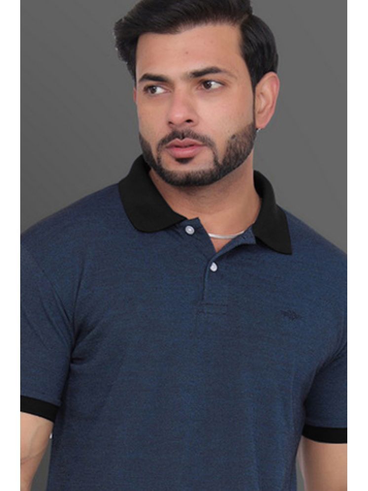     			GET GOLF Pack of 1 Cotton Blend Regular Fit Self Design Half Sleeves Men's Polo T Shirt ( Navy )