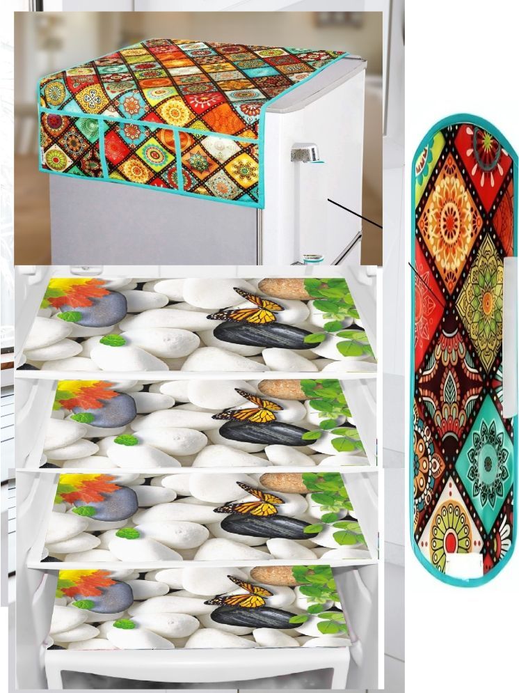     			Revexo PVC Solid Fridge Covers ( 40 32 ) Pack of 6 - Multicolor