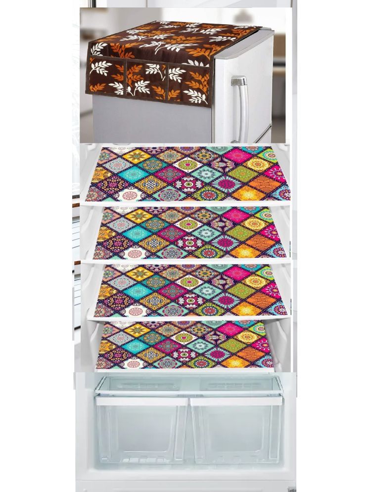     			Revexo PVC Solid Fridge Covers ( 40 32 ) Pack of 6 - Multicolor