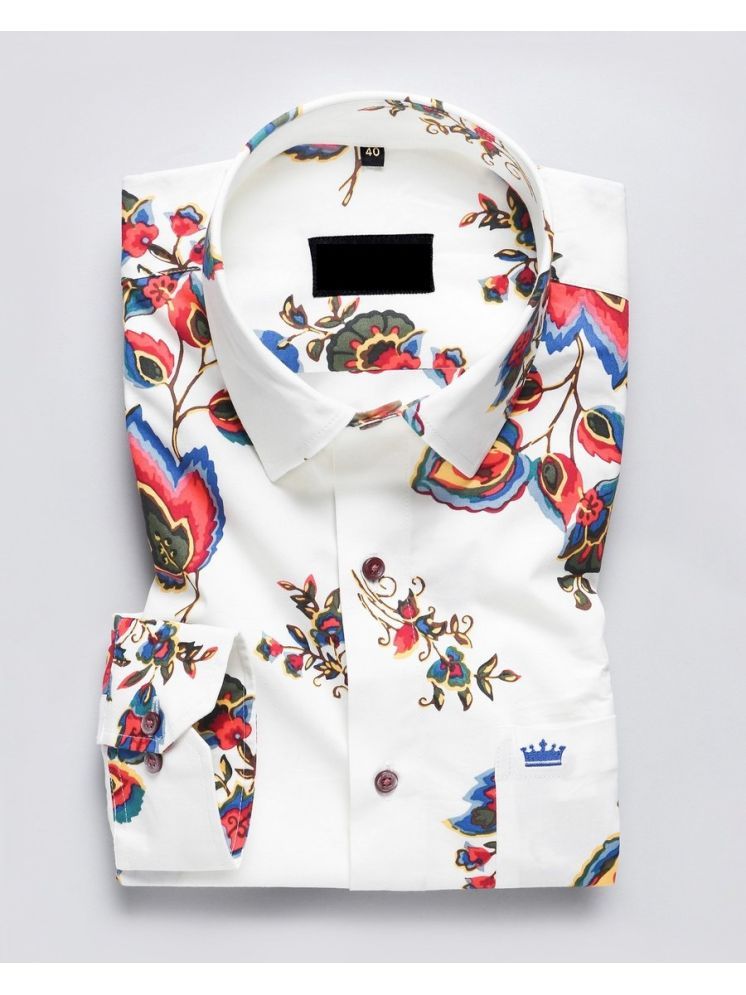     			VERTUSY Cotton Blend Regular Fit Printed Full Sleeves Men's Casual Shirt - White ( Pack of 1 )