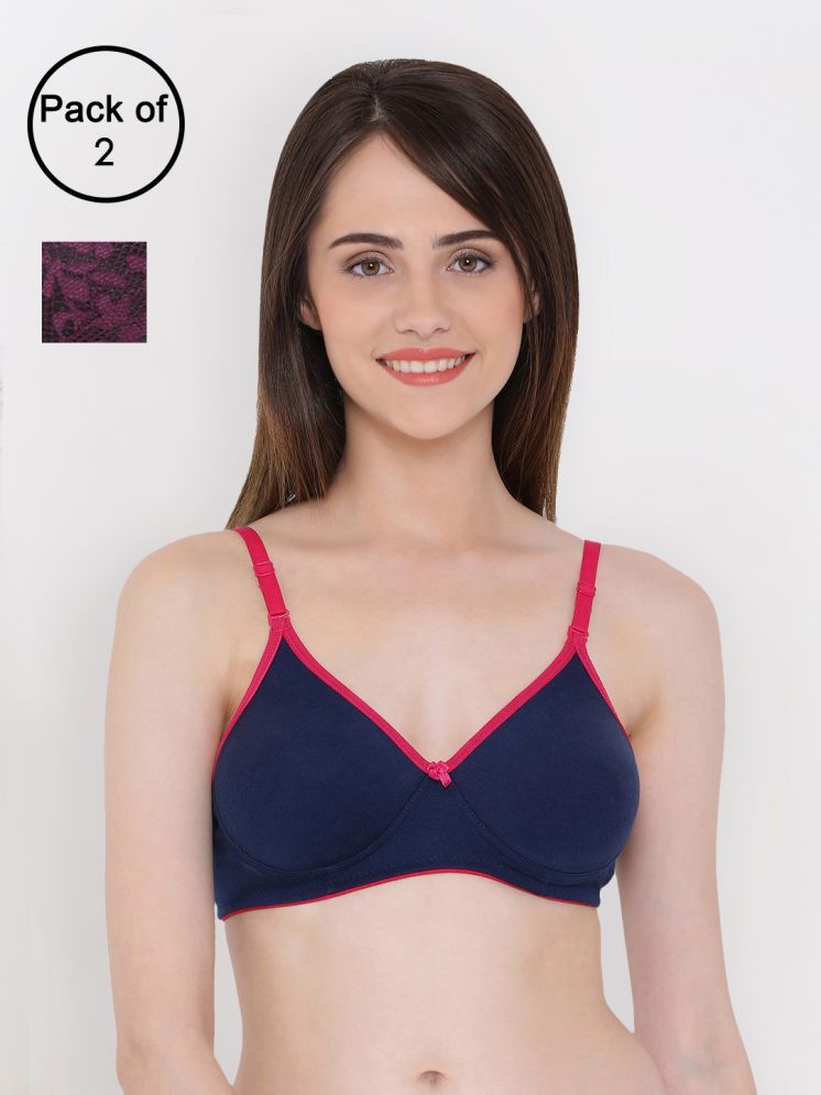     			Clovia Pack of 2 Cotton Heavily Padded Women's T-Shirt Bra ( Multicolor ) COMBOBR75