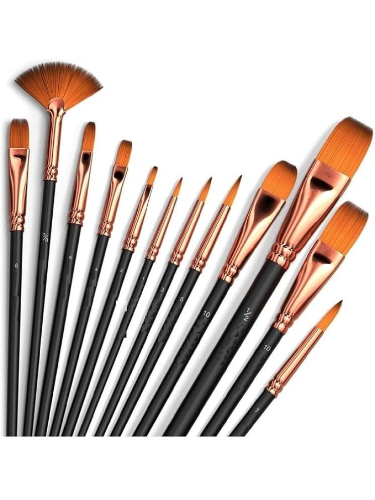     			Eclet Craft Painting Brushes Set of 12 Professional Round Pointed Tip Nylon Hair Artist Acrylic Paint Brush for Acrylic/Watercolor/Oil Painting