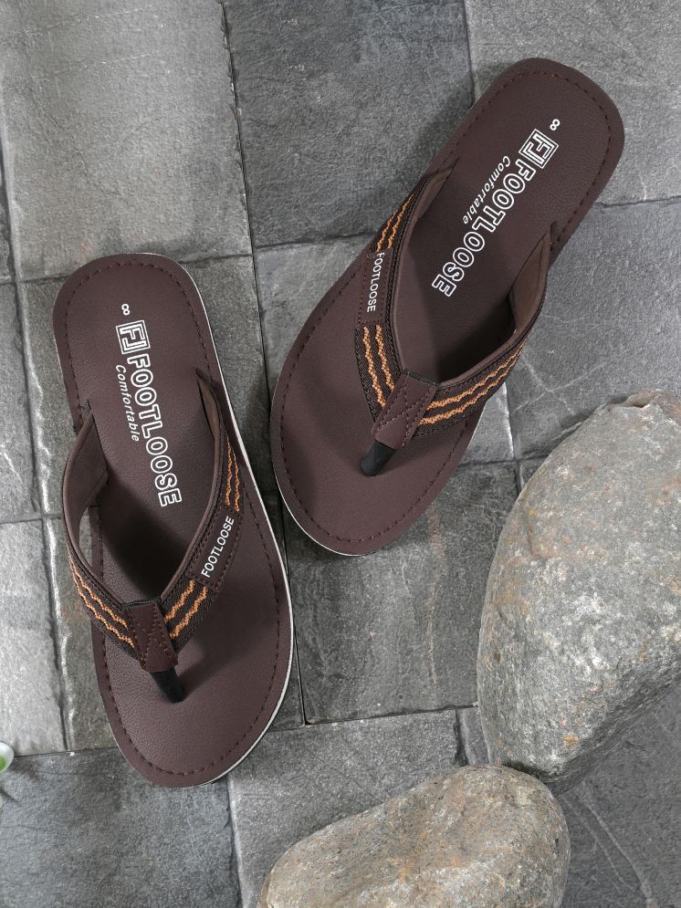     			Footloose Brown Men's Thong Flip Flop