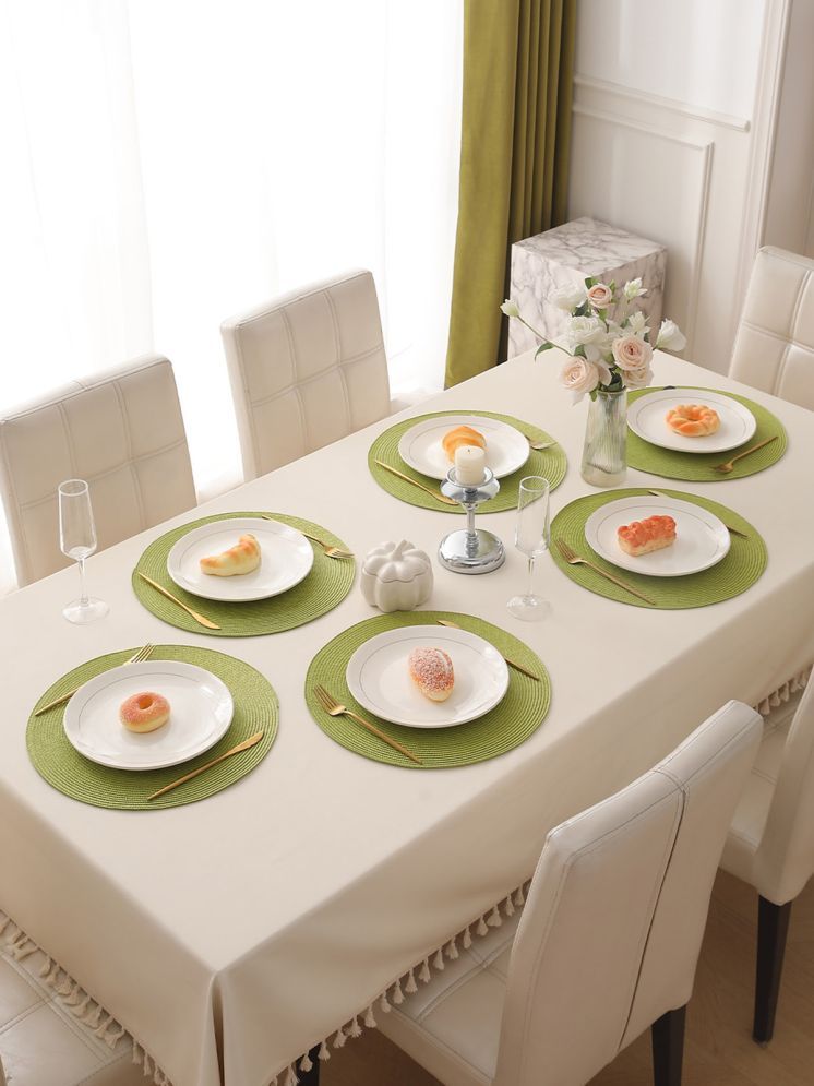     			HOKIPO PVC Textured Table Mats ( 38 cm x 38 cm ) Pack of 6 - Green