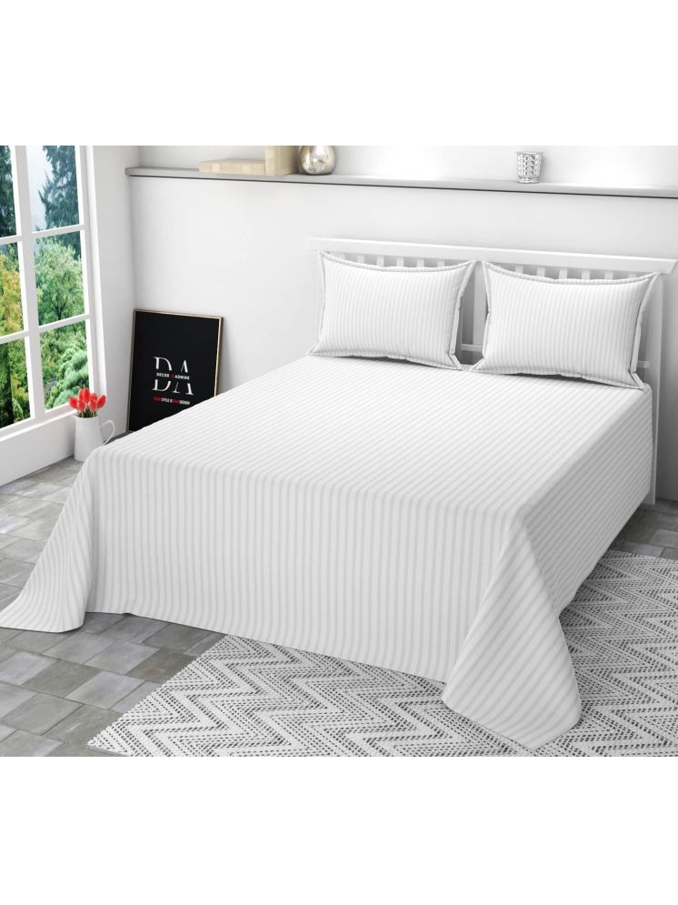     			Home Craze Cotton 1 Double Bedsheet with 2 Pillow Covers ( White )