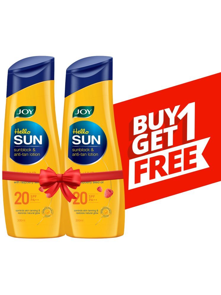     			Joy SPF 20 Hello Sun Sunblock & Anti-Tan Lotion Sunscreen ,(300ml x 2) Buy 1 & Get 1 FREE