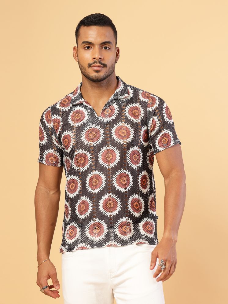     			Rigo Cotton Slim Fit Printed Half Sleeves Men's Polo T Shirt - Rust ( Pack of 1 )