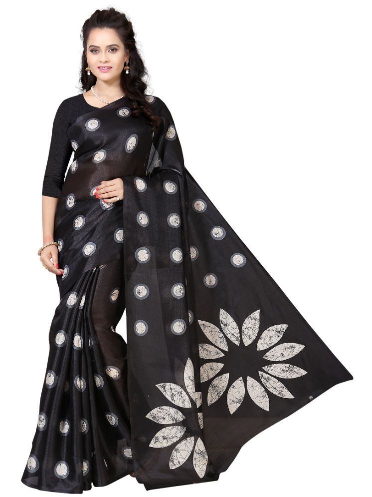     			THE PRIVATE LABLE Art Silk Dyed Saree Without Blouse Piece - Black ( Pack of 1 )