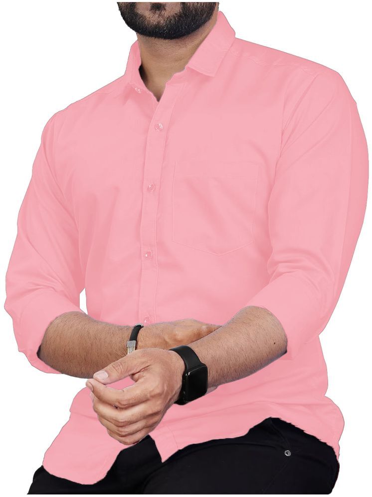     			Vida Loca Cotton Blend Slim Fit Solids Full Sleeves Men's Casual Shirt - Pink ( Pack of 1 )