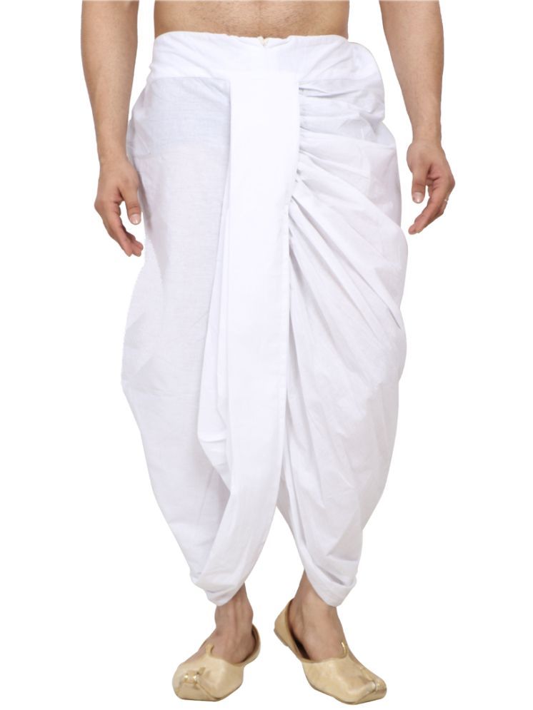     			FANZI Cotton Blend Men's Dhoti White ( Pack of 1 )