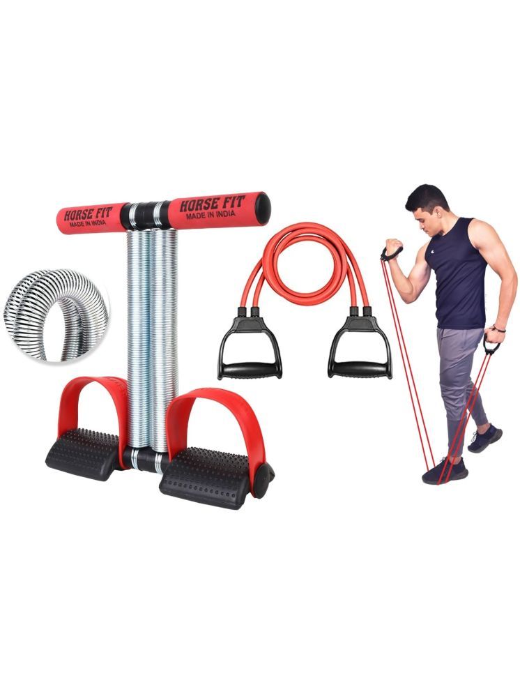     			HORSE FIT Double Spring Tummy Trimmer Ab Exerciser and Double Toning Tube for Men and Women - Abs Exercise & Body Toner Equipment for Home Use. Gym & Fitness Kit.