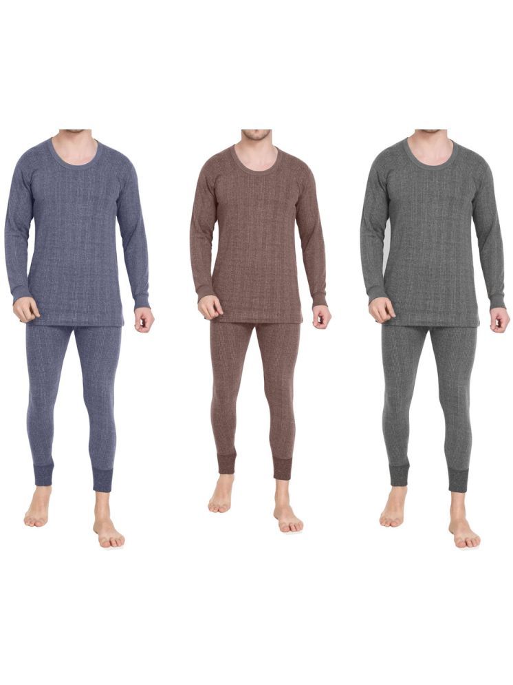     			Paryag Pack of 3 Woollen Men's Thermal Sets ( Multicolor )