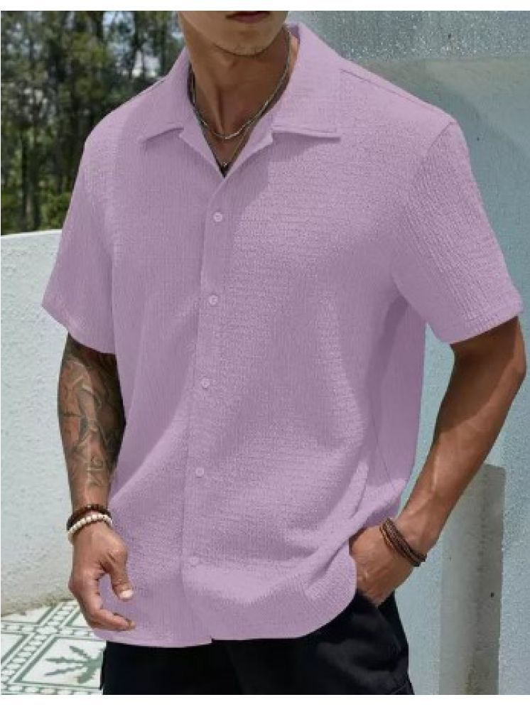     			Filose Polyester Regular Fit Solids Half Sleeves Men's Casual Shirt - Purple ( Pack of 1 )