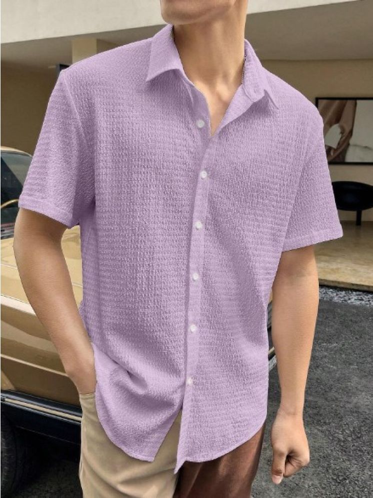     			Filose Polyester Regular Fit Solids Half Sleeves Men's Casual Shirt - Purple ( Pack of 1 )