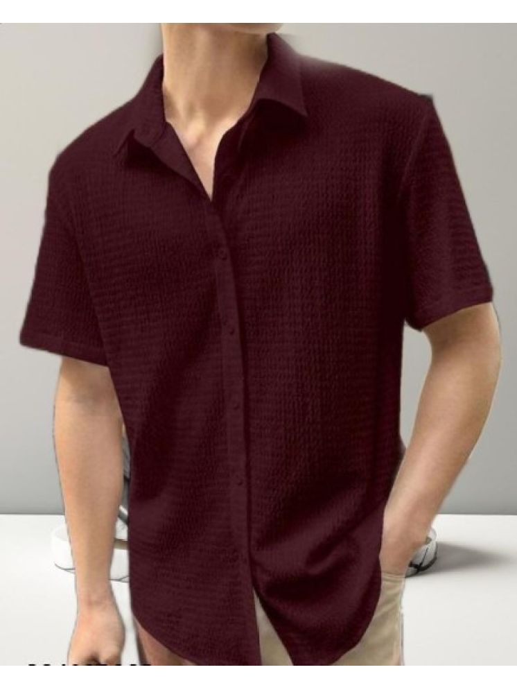     			Filose Polyester Regular Fit Solids Half Sleeves Men's Casual Shirt - Maroon ( Pack of 1 )