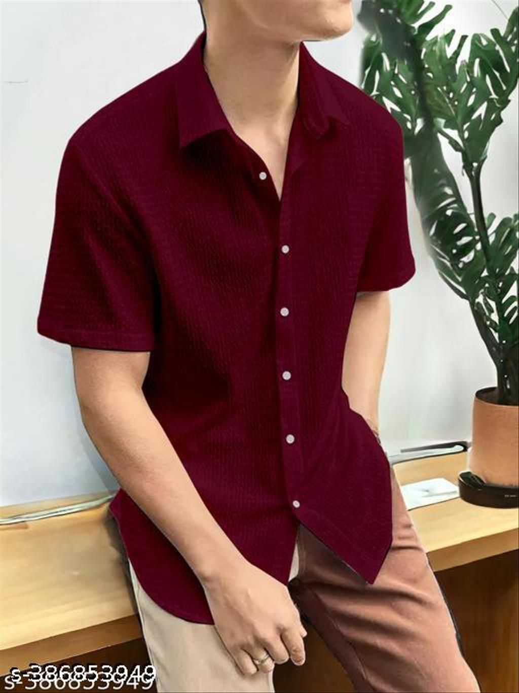     			Filose Polyester Regular Fit Solids Half Sleeves Men's Casual Shirt - Maroon ( Pack of 1 )