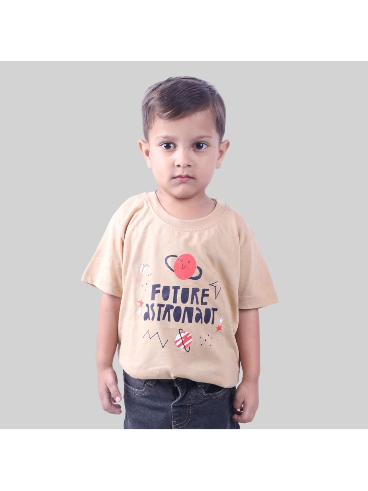     			Kidzee Kingdom Beige Cotton Round Neck Boys T-Shirt ( Pack of 1 )