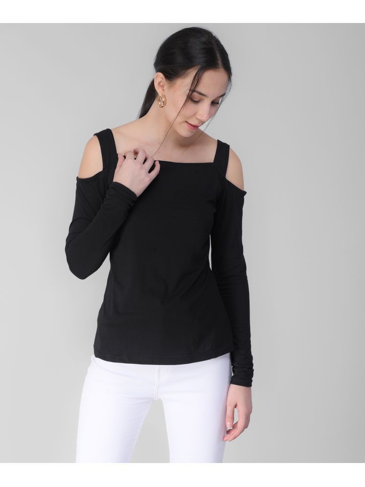     			vivient Black Cotton Blend Women's Regular Top ( Pack of 1 )