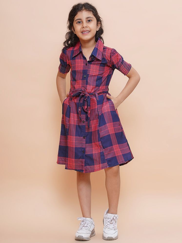     			Arshia Fashions Viscose Shirt Dress For Girls ( Pack of 1 , Red )