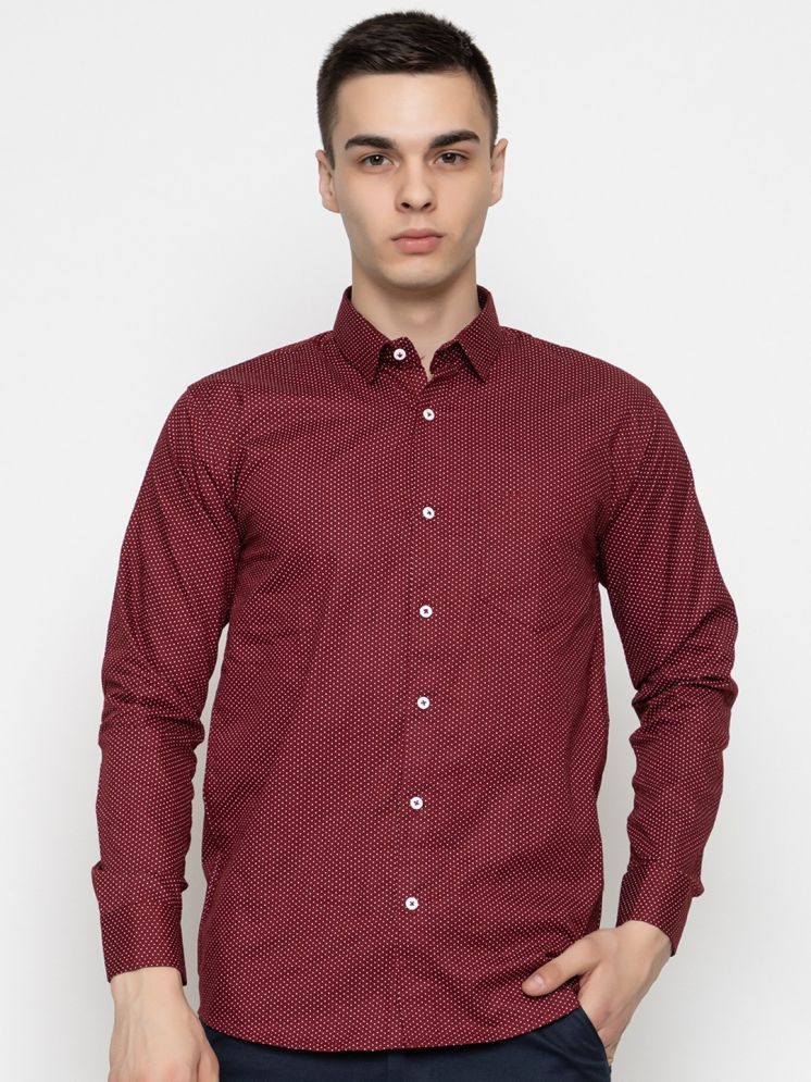     			BOUGHT FIRST Cotton Blend Regular Fit Full Sleeves Men's Formal Shirt - Maroon ( Pack of 1 )