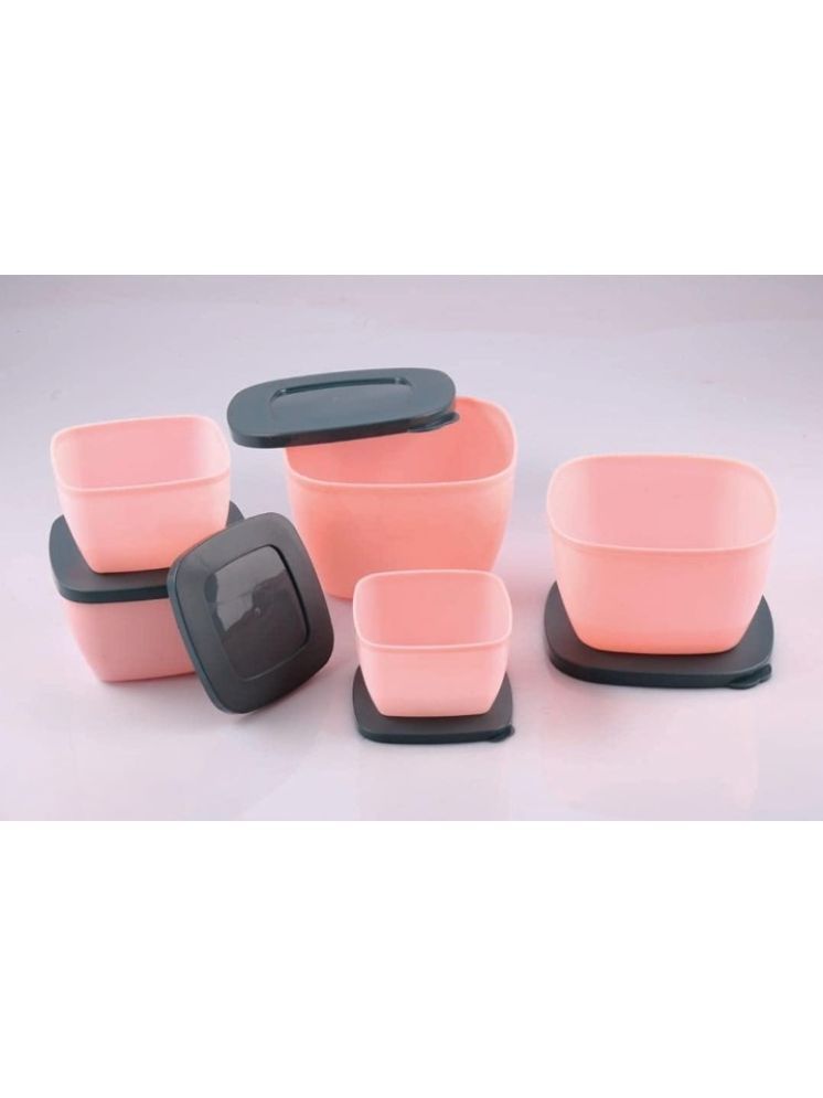     			CrossPan Premium 5Pcs Plastic Pink Food Container ( Set of 1 )