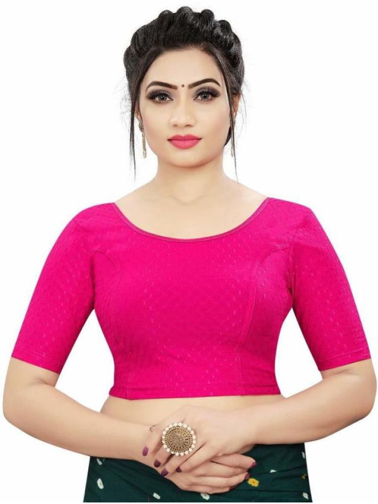     			INDIAN SILKS Pink Readymade without Pad Lycra Women's Blouse ( Pack of 1 )