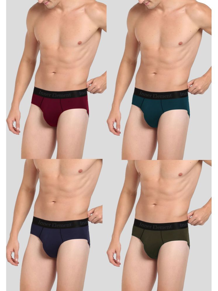     			Inner Element Pack of 4 Cotton Men's Briefs ( Multicolor ) Brief