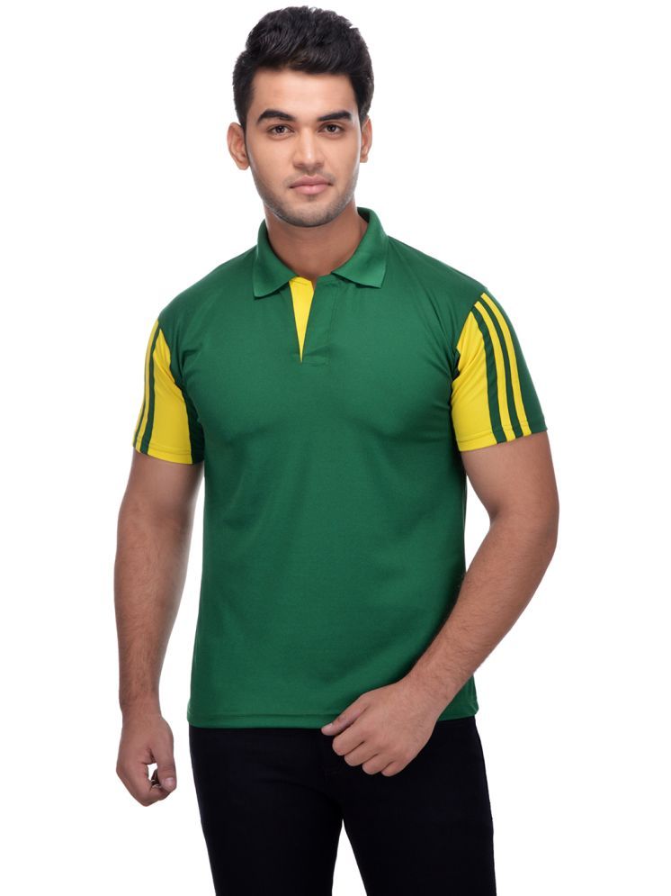     			Jenrick Cotton Blend Regular Fit Self Design Half Sleeves Men's Polo T Shirt - Green ( Pack of 1 )