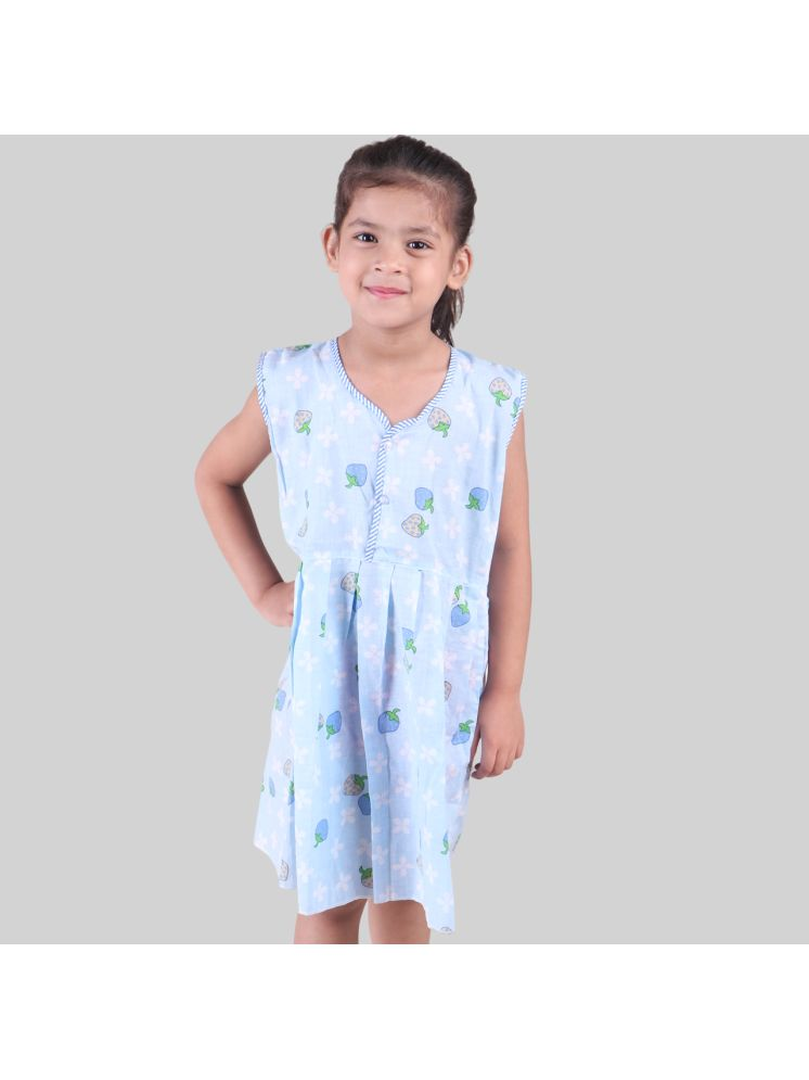     			Kidzee Kingdom Cotton Frock For Girls ( Pack of 1 , Light Blue )