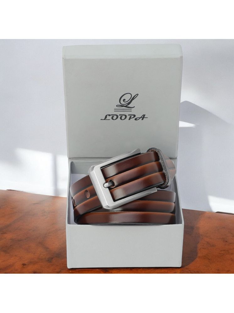     			Loopa - Brown 100% Leather Men's Formal Belt ( Pack of 1 )